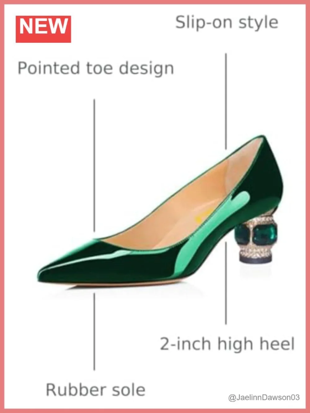 Crystal Pointed Toe Chunky Block Low Heel Wedding Pumps Slip On Comfort